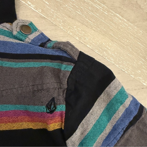 Volcom Enemy Lines Y2K Multicolor Striped Jacket Skater Surfer - Picture 8 of 11